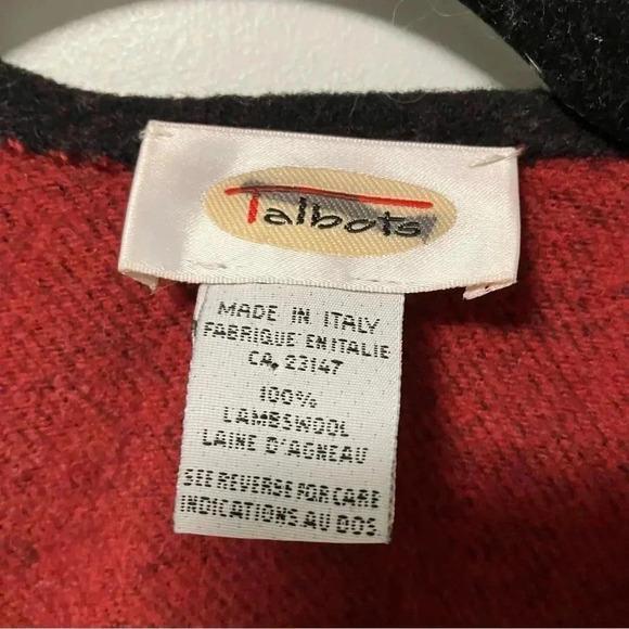 Talbots vintage brown red made in Italy  100% lambswool cape wrap - Picture 5 of 6